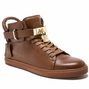 RARE BUSCEMI WHISKEY BROWN HIGH TOP SNEAKERS